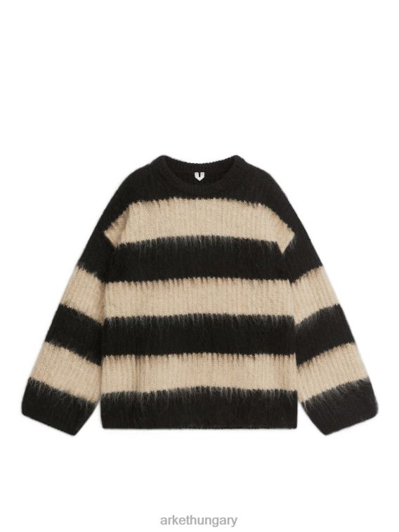 ARKET gyapjú alpaka jumper nők fekete/bézs LNXFL424 ruházat