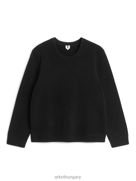 ARKET legénynyakú jumper nők fekete LNXFL410 ruházat