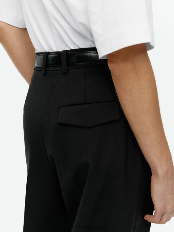 ARKET gyapjúkeverék twill nadrág nők fekete LNXFL208 ruházat