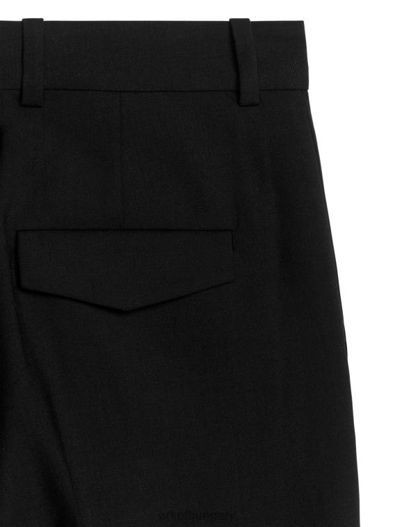 ARKET gyapjúkeverék twill nadrág nők fekete LNXFL208 ruházat