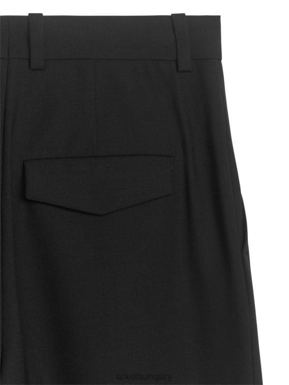 ARKET gyapjúkeverék twill nadrág nők fekete LNXFL208 ruházat