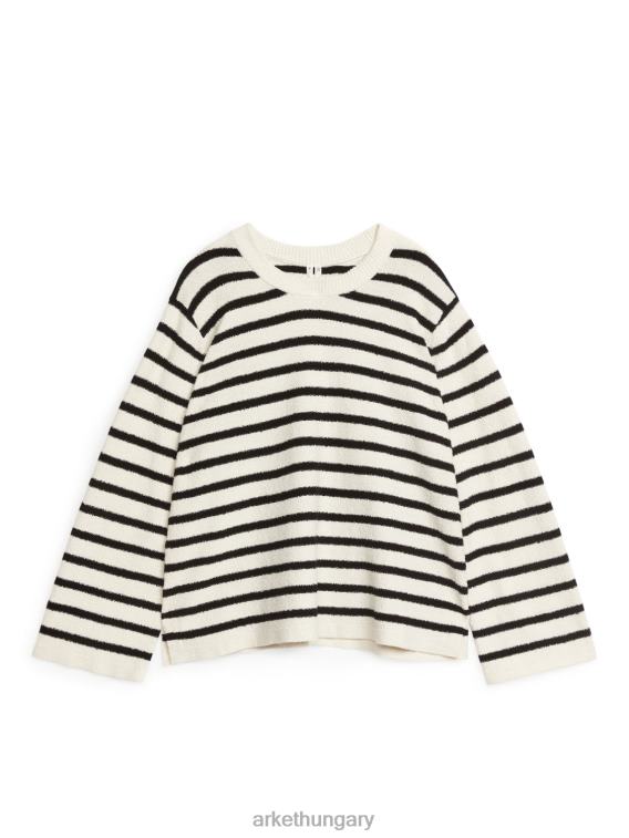 ARKET boucle jumper nők törtfehér/fekete LNXFL406 ruházat