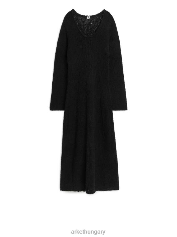 ARKET boucle maxi ruha nők fekete LNXFL80 ruházat