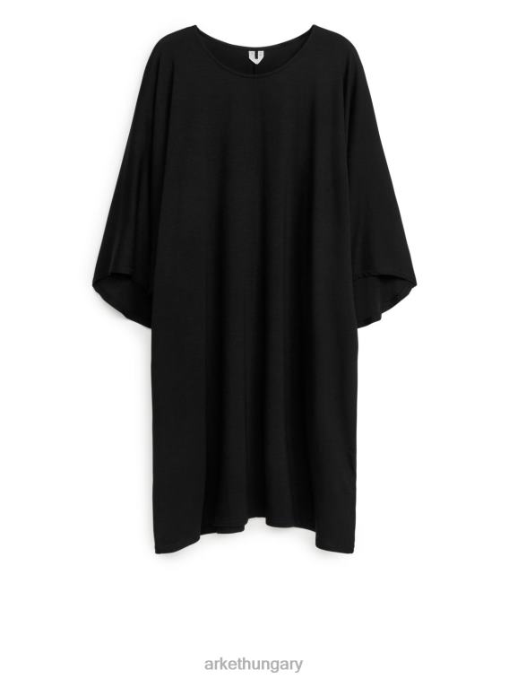 ARKET lyocell jersey ruha nők fekete LNXFL106 ruházat