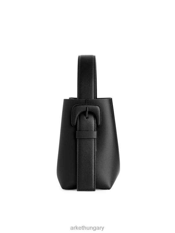 ARKET bőr crossbody táska egynemű fekete LNXFL745 táskák