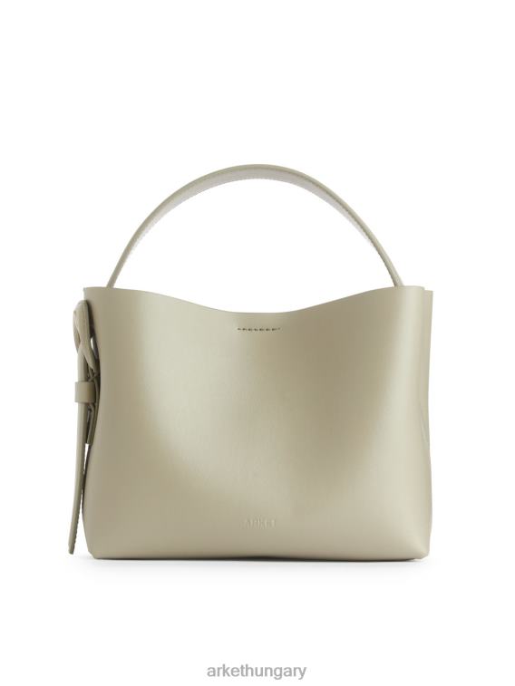 ARKET bőr crossbody táska egynemű világos khaki zöld LNXFL743 táskák
