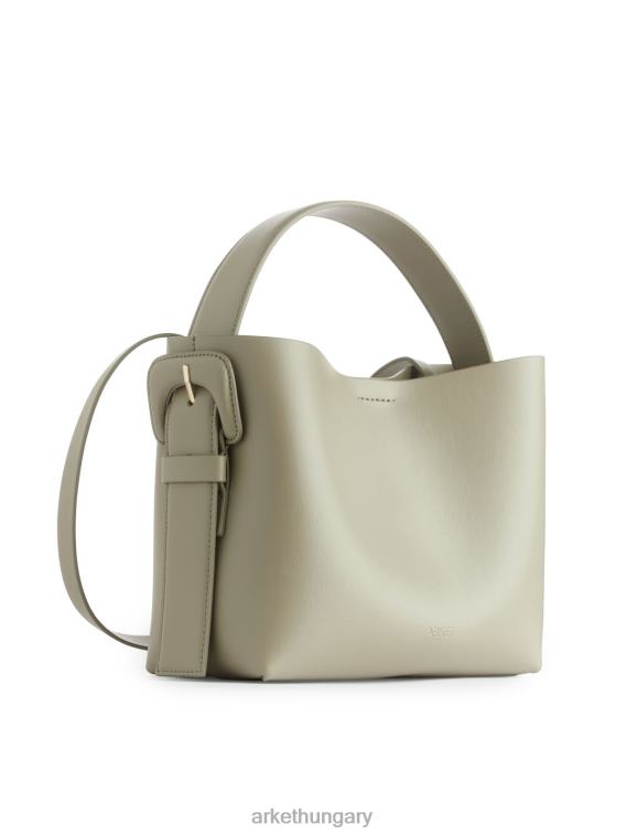 ARKET bőr crossbody táska egynemű világos khaki zöld LNXFL743 táskák