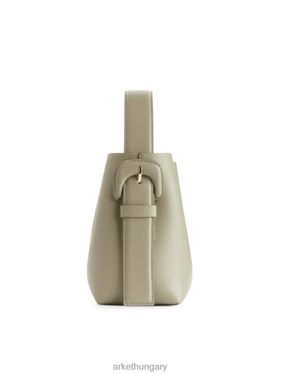 ARKET bőr crossbody táska egynemű világos khaki zöld LNXFL743 táskák