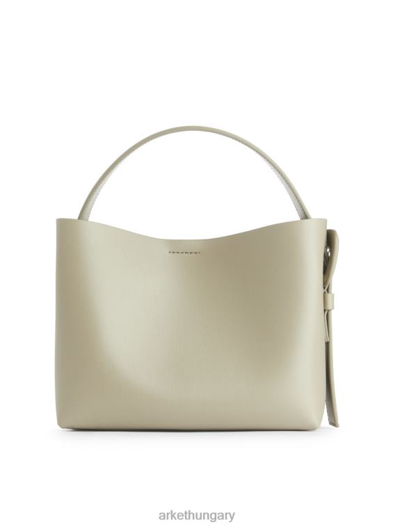 ARKET bőr crossbody táska egynemű világos khaki zöld LNXFL743 táskák