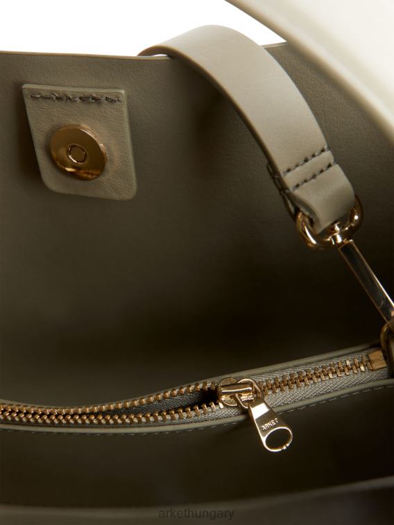 ARKET bőr crossbody táska egynemű világos khaki zöld LNXFL743 táskák