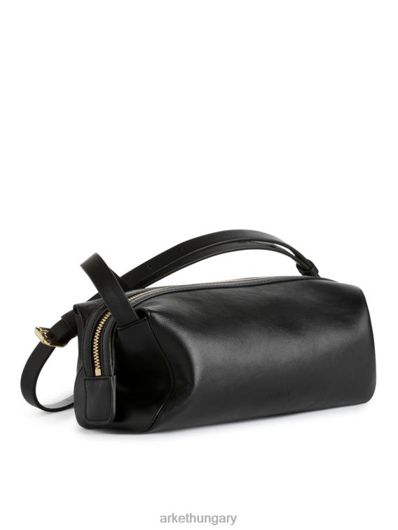 ARKET boxy crossbody bőrtáska egynemű fekete LNXFL744 táskák