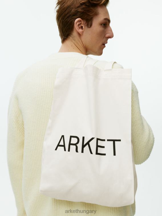 ARKET vászon hordtáska egynemű piszkosfehér LNXFL755 táskák